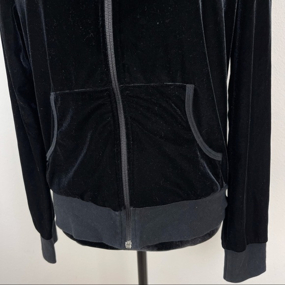 Victoria’s Secret VSX Sport Black soft Velvet Full Zip Up Jacket Hoodie Size M - Picture 6 of 12